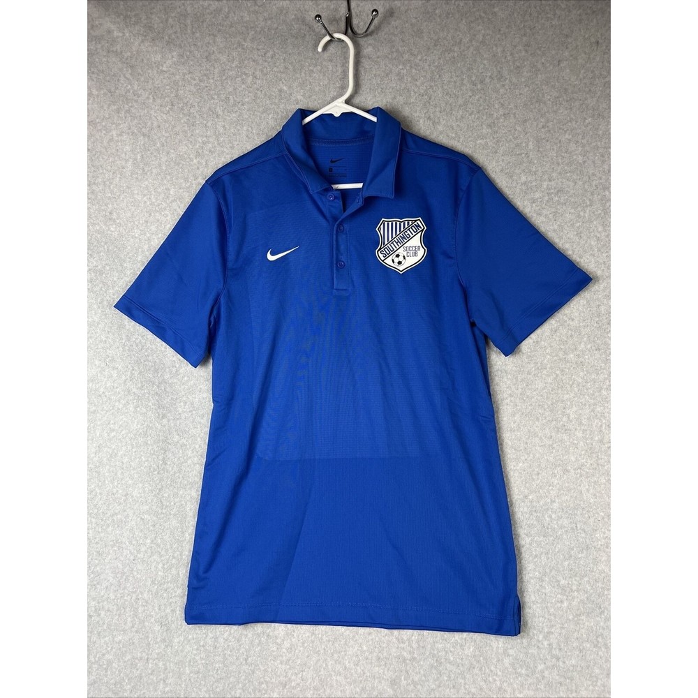 Nike Men’s Small Polo Southington Soccer Club Logo  Blue RN-56323 EUC